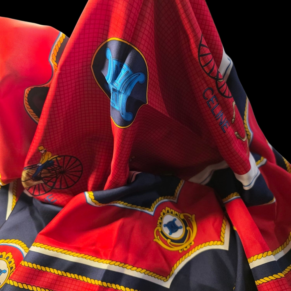 Celine Red and Blue Scarf